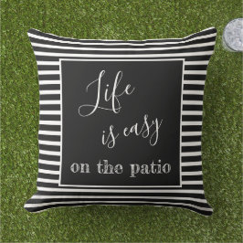 ライフは簡単引用文カスタムファミリー名リバーシブル アウトドアクッション