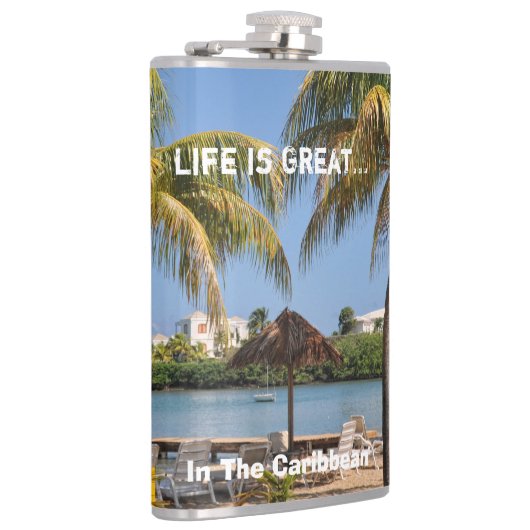 ライフは素晴らしビーチパカリブのームトロピカル フラスク (右)
