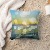 ライフは美しいビーチサンライズピロー クッション (ブランケット)