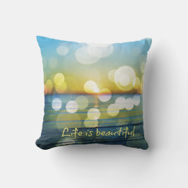 ライフは美しいビーチサンライズピロー クッション