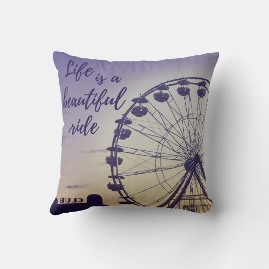 ライフは美しい乗り観覧車のカーニバル クッション (裏面)