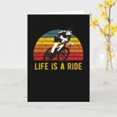 ライフは自転車サイクリストのヴィンテージサイクリング カード (黄色い花)