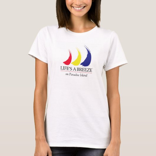 ライフは風®_絵を描 – 風_パラダイスアイランド Tシャツ (正面)