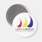ライフは風™_絵を描-The-Wind_ホノルル磁石 マグネット (正面/裏面)