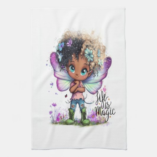 ライフは魔法リールフェアリーのキッチンタオル キッチンタオル (縦)