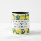 ライフもし与えユーはコーヒー格言黄色の青 マグカップ (中央)