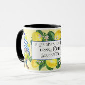 ライフもし与えユーはコーヒー格言黄色の青 マグカップ (正面左)