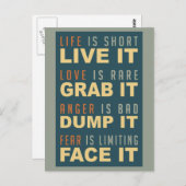 ライフやる気を起こさせるアドバイスはがき ポストカード (正面/裏面)