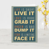 ライフやる気を起こさせるアドバイスグリーティングカード カード (黄色い花)