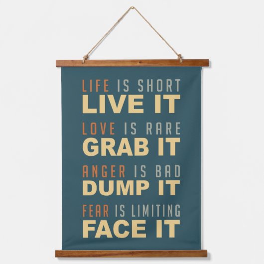 ライフやる気を起こさせるアドバイス 吊り下げ型タペストリー (正面)