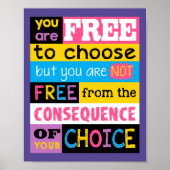 ライフやる気を起こさせる感動的引用文ピンクパープル ポスター (正面)