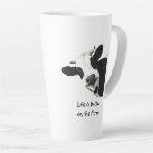 ライフより良いオンザファームカウアニマルファームおもしろいマグ カフェラテマグ (右アングル)