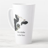 ライフより良いオンザファームカウアニマルファームおもしろいマグ カフェラテマグ (左アングル)