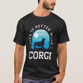 ライフより良いコルギヴィンテージブルードッグママパパ Tシャツ