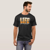 ライフを語るライフグラフィティスタイル Tシャツ (正面フル)