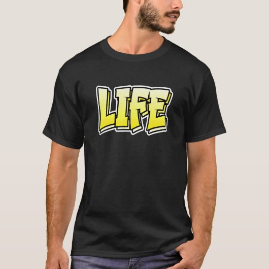 ライフを語るライフグラフィティスタイル Tシャツ (正面)