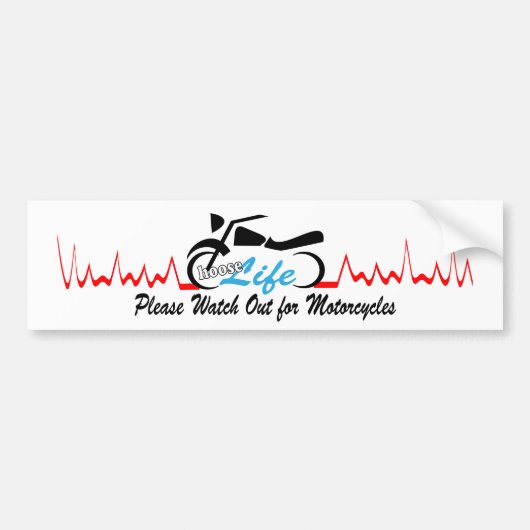 ライフを選ぶバイクを見る バンパーステッカー (正面)
