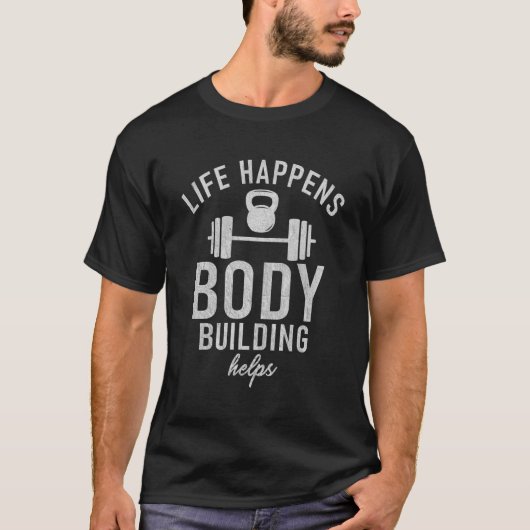 ライフアクイ体救済建物ジムトレーニングボディブ Tシャツ (正面)