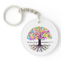 ライフアクリル両面キーチェーンの木