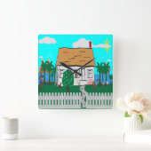 ライフアットザビーチ スクエア壁時計 (ホーム)