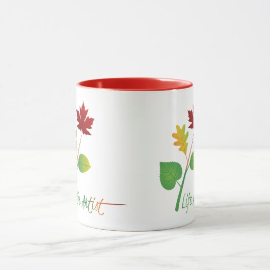 ライフアートを作る：ライフアーティスト感動的のスローガン マグカップ (中央)