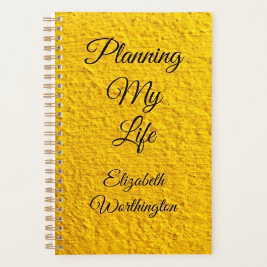 ライフイエローテクスチャカスタマイズの計画 プランナー手帳 (正面)