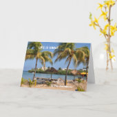 ライフイスアイラン素晴らしズビーチカリブの誕生日 カード (黄色い花)