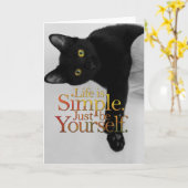 ライフイズシンプルイアユザーネコ感動的引用文 カード (黄色い花)