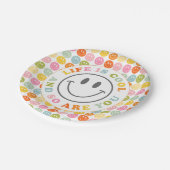 ライフイズハッピカッコいいー笑顔顔絵文字紙プレート ペーパープレート (アングル)