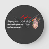 ライフウォールクロックとビートするハート ラウンド壁時計 (正面)