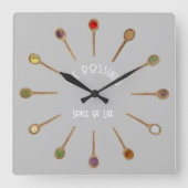 ライフウォール時計のスパイス, 27.3 cm平方アクリル スクエア壁時計 (正面)