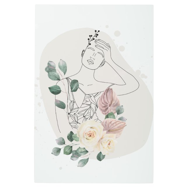 ライフェミニンンアートウーマン体ウォールアートウーマン メタルプリント (正面)