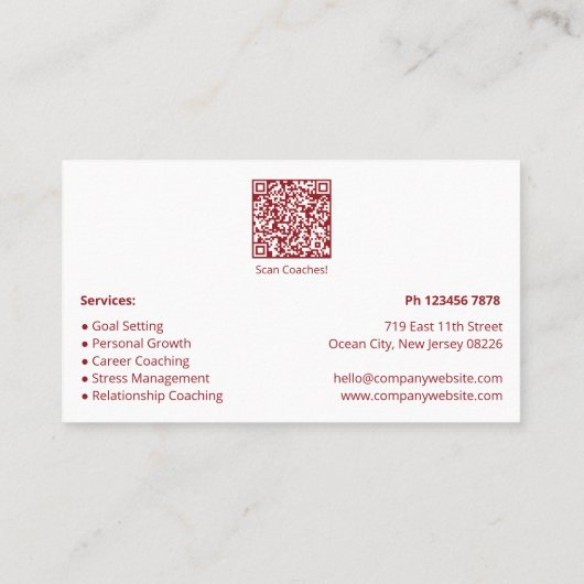 ライフエレガントコーチサービス会社の名刺 ロイヤリティカード (裏面)