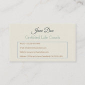 ライフエレガントコーチ 名刺 (裏面)