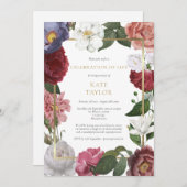 ライフエレガントバラフローラの葬儀お祝い 招待状 (正面/裏面)