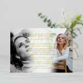 ライフエレガントフォト金ゴールドお祝い 箔招待状 (立ち正面)