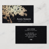 ライフエレガント・ビジネス・カードの金ゴールド・ツリー 名刺 (正面/裏面)