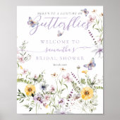 ライフオブバターフライパープルフローラブライダルシャワー ポスター (正面)