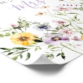 ライフオブバターフライパープルフローラブライダルシャワー ポスター (角)