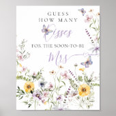 ライフオブバターフライパープルフローラブライダルシャワー ポスター (正面)