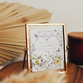 ライフオブバターフライパープルフローラブライダルシャワー ポスター