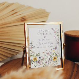 ライフオブバターフライパープルフローラブライダルシャワー ポスター