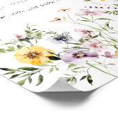 ライフオブバターフライパープルフローラブライダルシャワー ポスター (角)