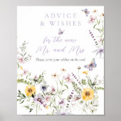 ライフオブバターフライパープルフローラブライダルシャワー ポスター (正面)