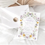 ライフオブバターフライパープルフローラブライダルシャワー 招待状