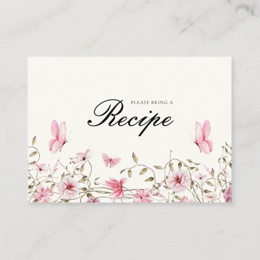 ライフオブ蝶ブライダルシャワーレシピ エンクロージャーカード (裏面)