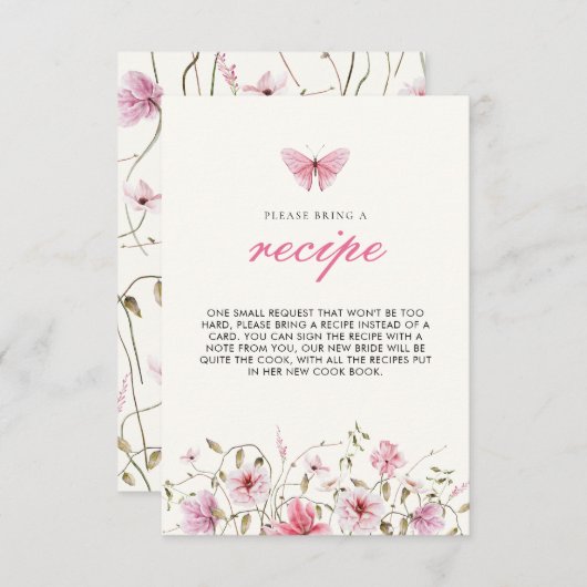 ライフオブ蝶ブライダルシャワーレシピ エンクロージャーカード (正面/裏面)