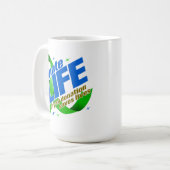 ライフオルガン寄付生活を救供給する コーヒーマグカップ (正面左)