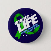 ライフオルガン寄付生活を救供給する 缶バッジ (正面)
