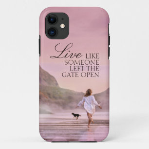ライフカスタマイズ引用文ビーチ写真 iPhone 11 ケース